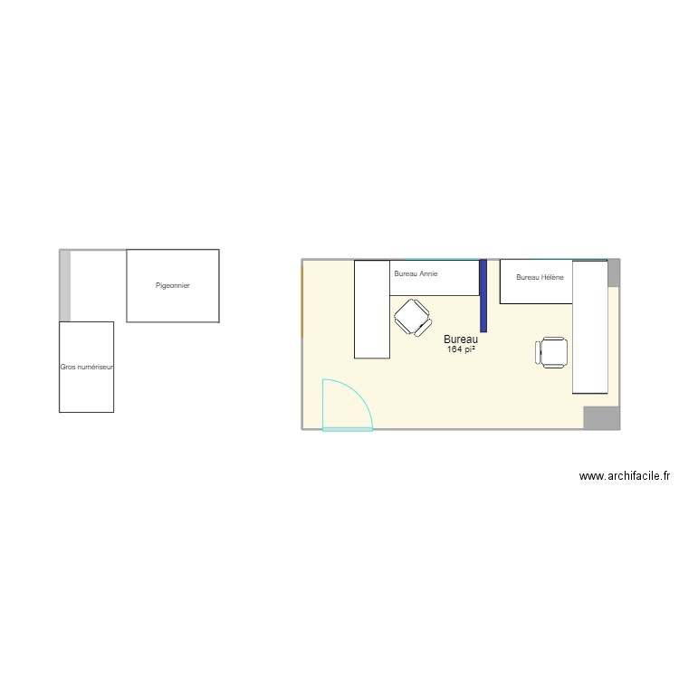 Salle Claire Gagnon. Plan de 1 pièce et 15 m2