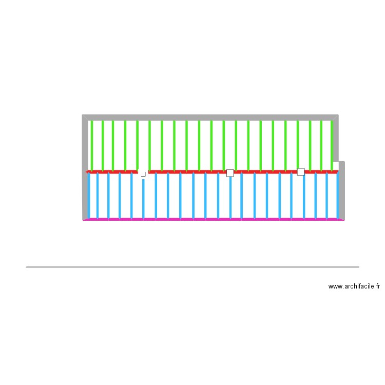 Terrasse. Plan de 22 pièces et 14 m2