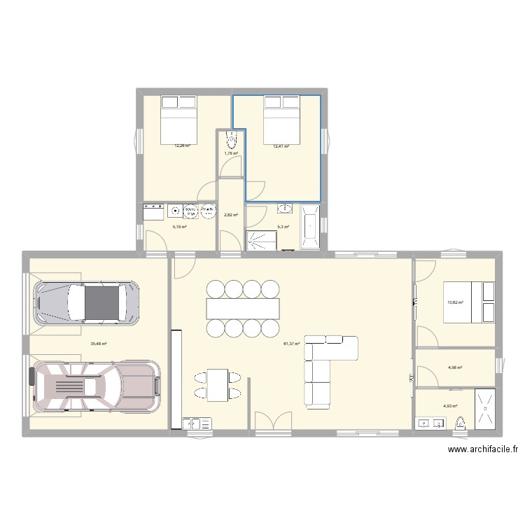 Maison 1.00. Plan de 11 pièces et 157 m2