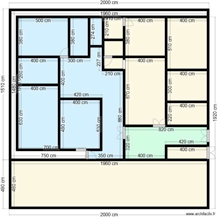 plan 20x20 client 37 67 93 35 V2. Plan de 19 pièces et 352 m2