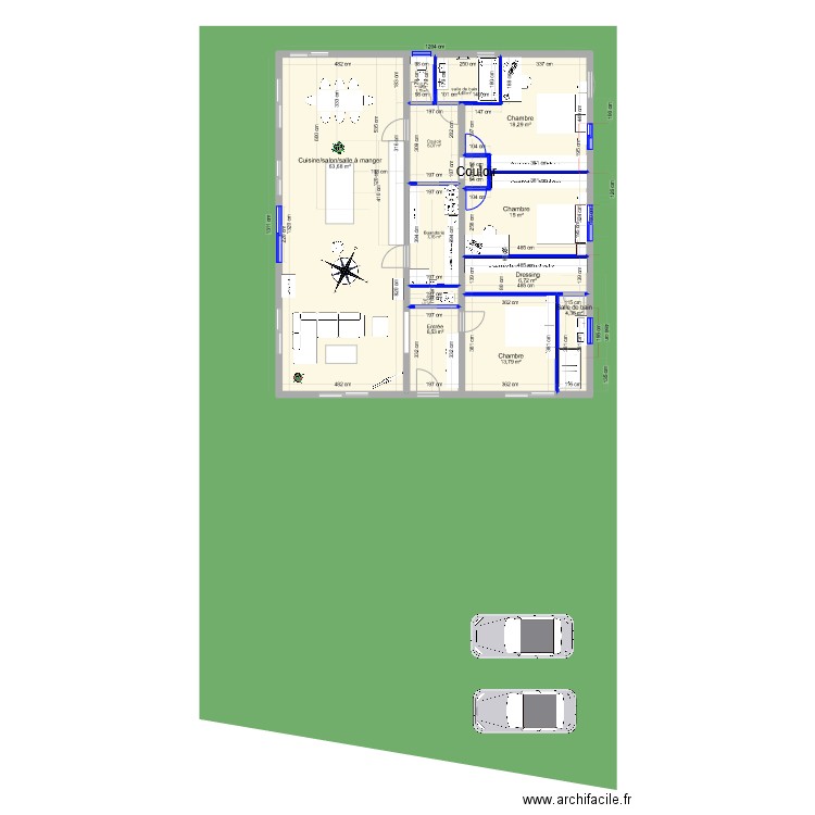 Castelginest 11. Plan de 13 pièces et 151 m2