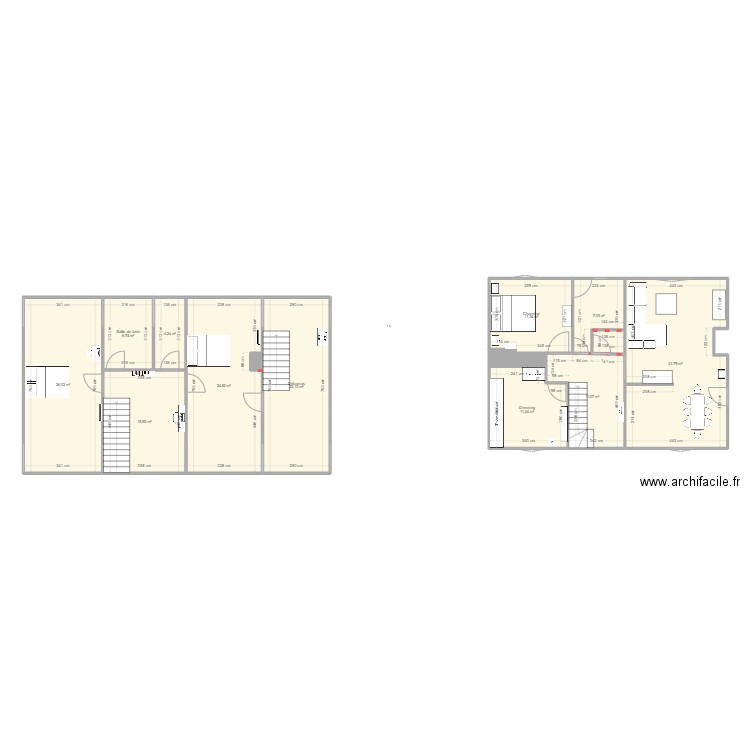 Les Mureaux V2. Plan de 13 pièces et 174 m2