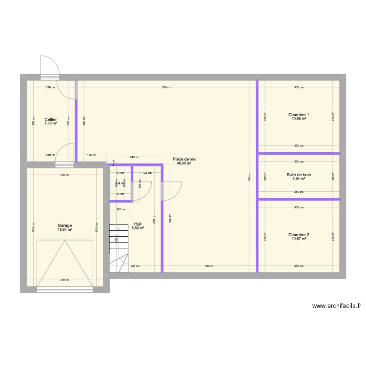 PP1. Plan de 8 pièces et 109 m2