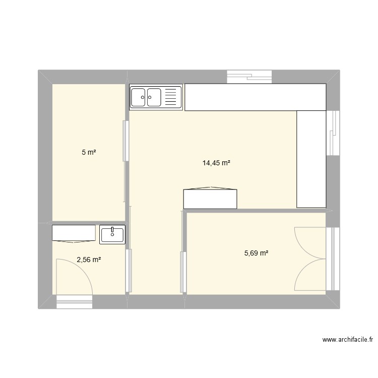 plan labo de trans. Plan de 4 pièces et 28 m2