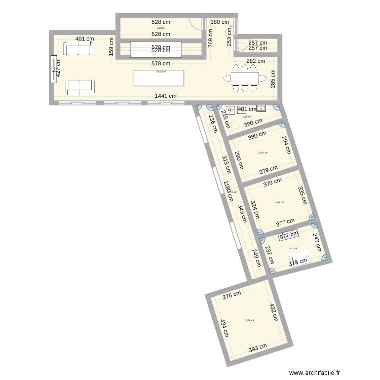 maison cuisine centrale diago. Plan de 10 pièces et 131 m2