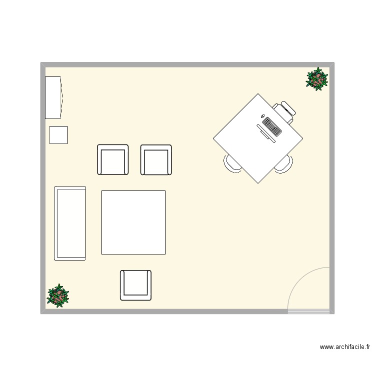 Bureau RX. Plan de 1 pièce et 37 m2