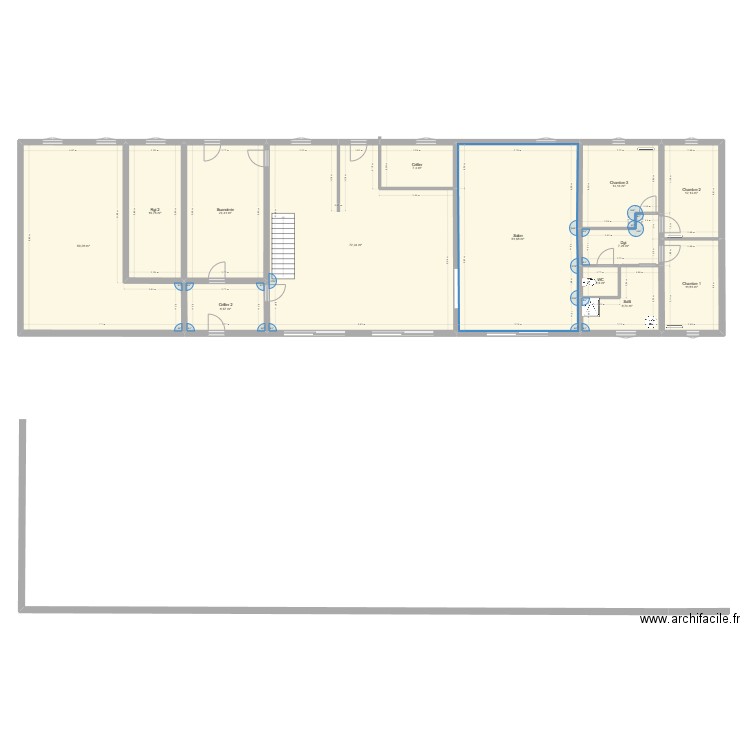 Vandersluys. Plan de 13 pièces et 288 m2