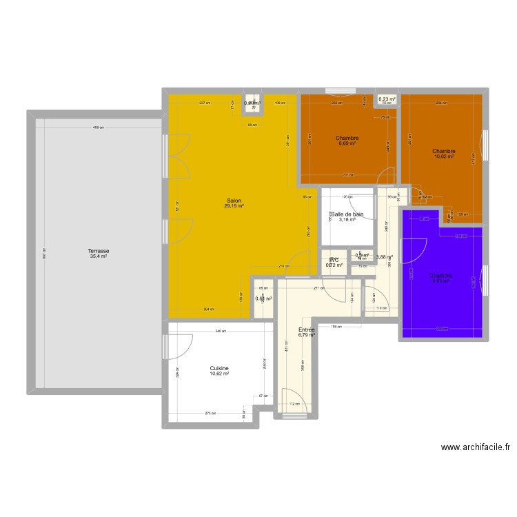 Laennek 80m2 340k. Plan de 14 pièces et 120 m2