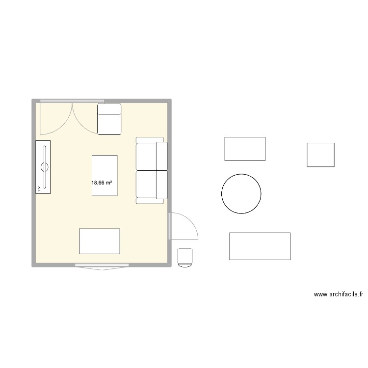 LR 75011. Plan de 1 pièce et 19 m2