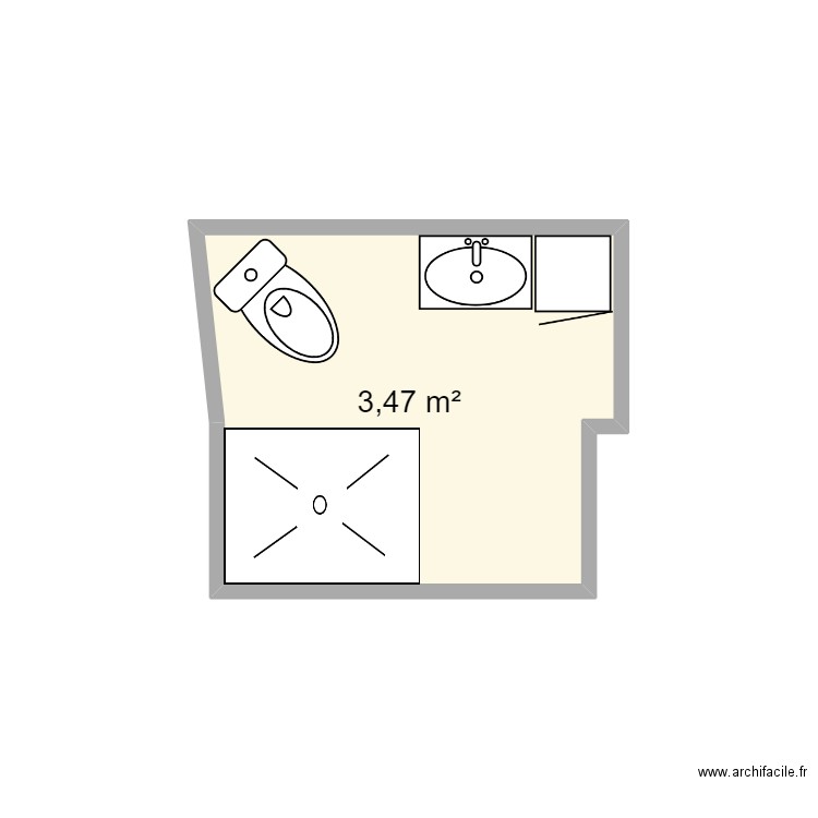 brault. Plan de 1 pièce et 3 m2