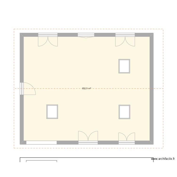 plan chalet1. Plan de 1 pièce et 68 m2