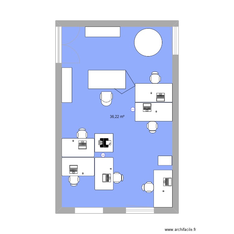 Bureau projet 1. Plan de 1 pièce et 36 m2