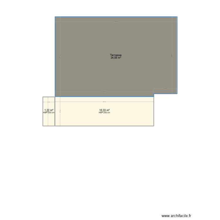 Test1. Plan de 3 pièces et 46 m2