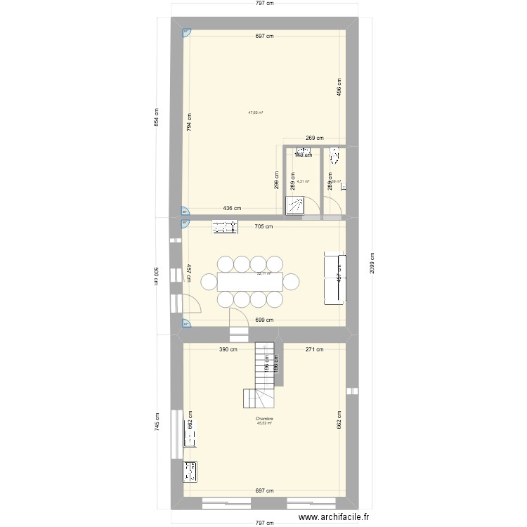 Plan rdc nicobayles. Plan de 6 pièces et 140 m2