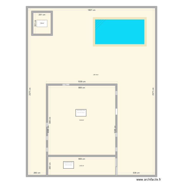 PLAN DE DECOUPE. Plan de 4 pièces et 425 m2