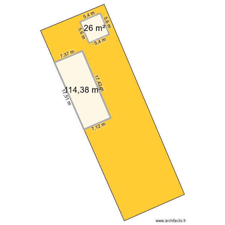 Boudin - Plan après. Plan de 2 pièces et 140 m2