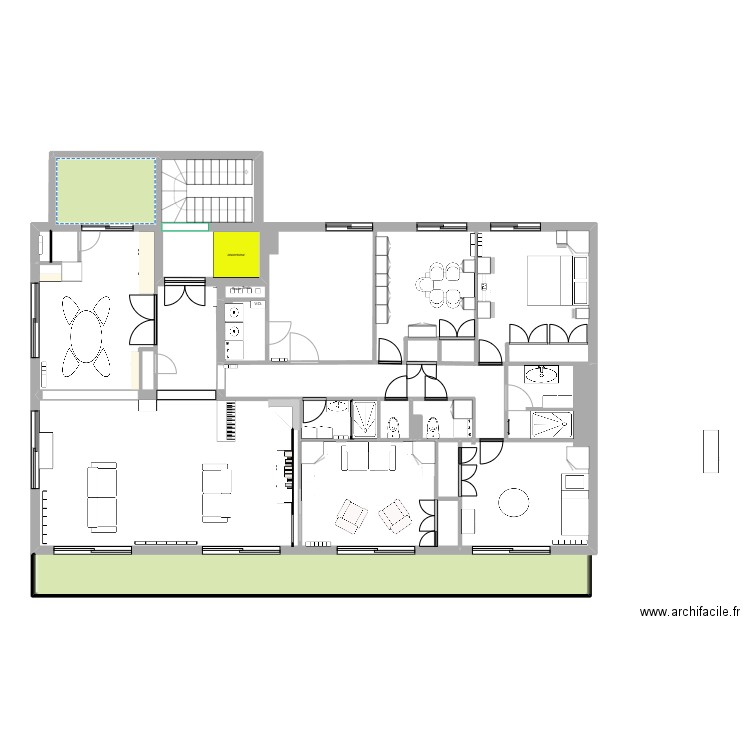 Appartement Enghien Mora variante 02 10. Plan de 6 pièces et 173 m2