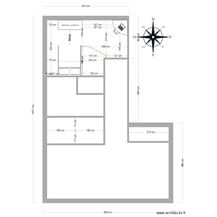 appartement f2 Yacoub. Plan de 6 pièces et 65 m2