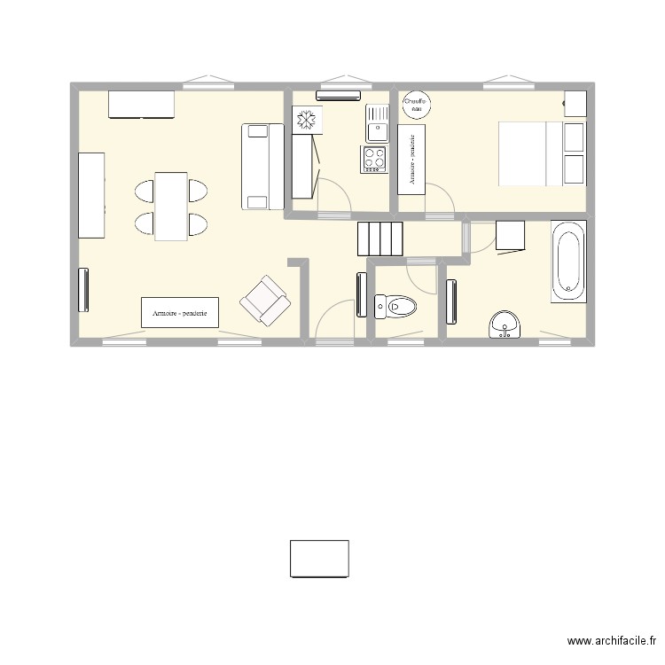 CHEPY. Plan de 5 pièces et 22 m2