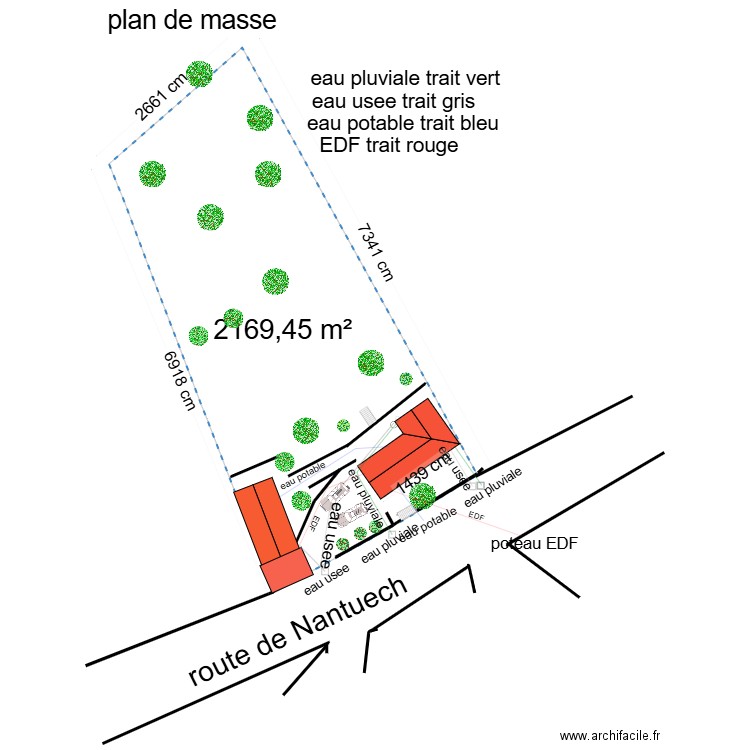 plan de masse31. Plan de 3 pièces et 144 m2