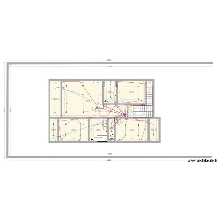 radjen electrique. Plan de 12 pièces et 108 m2