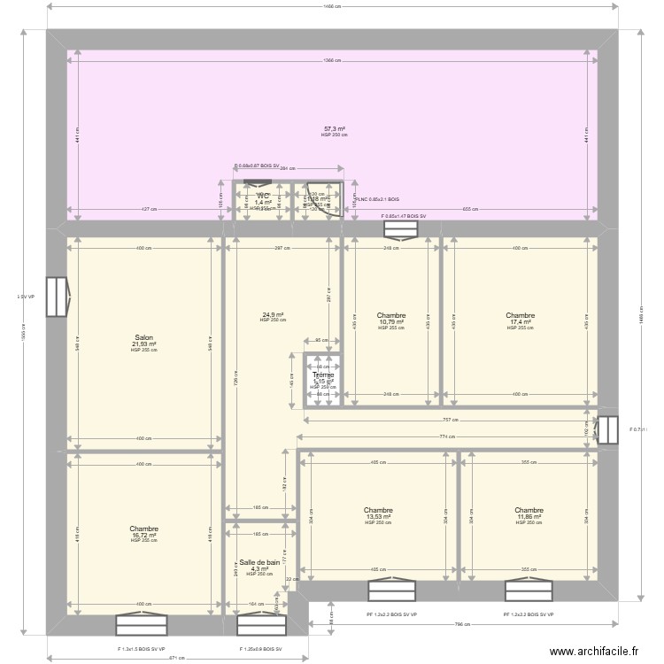 ML24015860 PIERRETTE VACQUÉ. Plan de 18 pièces et 338 m2