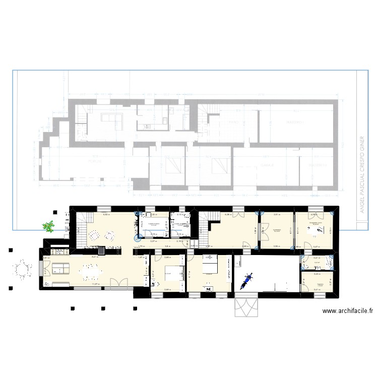 Bal Lau 4a Planta baja. Plan de 9 pièces et 191 m2