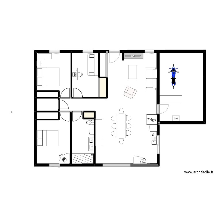 maison. Plan de 9 pièces et 122 m2