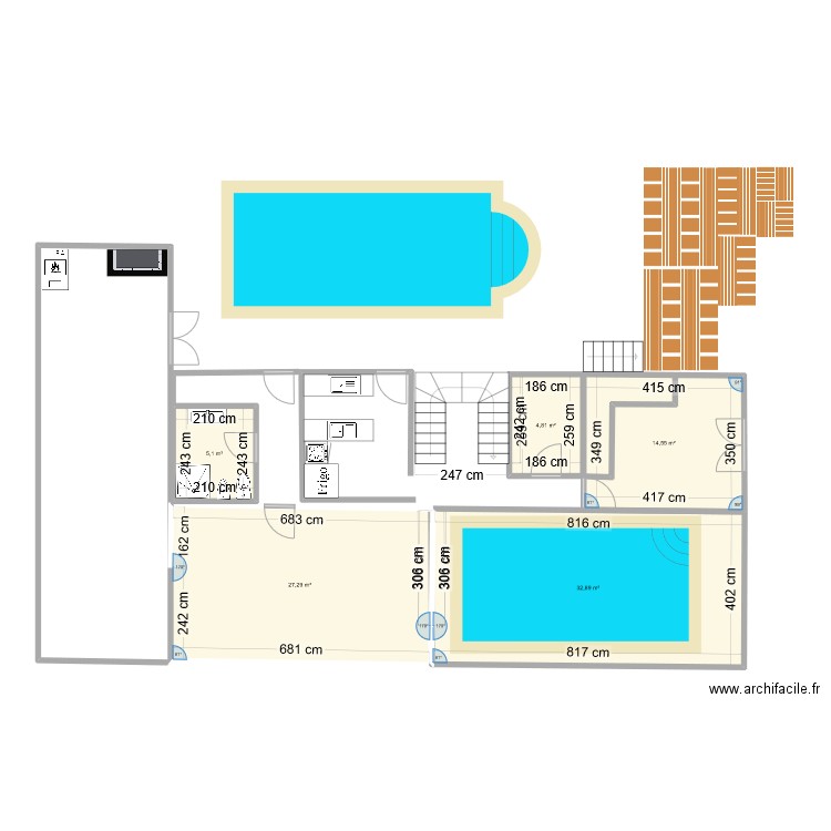 Ma villa rez de jardin. Plan de 5 pièces et 85 m2