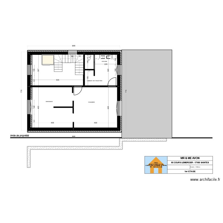 PC AVON 1 ETAGE. Plan de 5 pièces et 61 m2