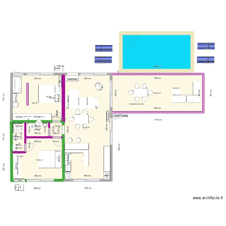 DEVOIS LOT B  MESURES OK. Plan de 5 pièces et 101 m2