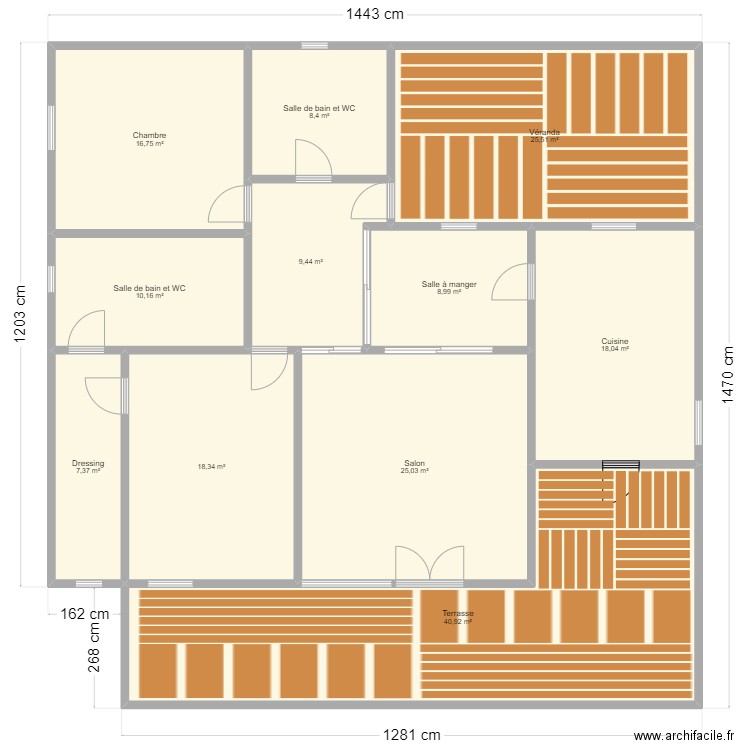 PROJET MAISON NKONDJOCK. Plan de 11 pièces et 189 m2