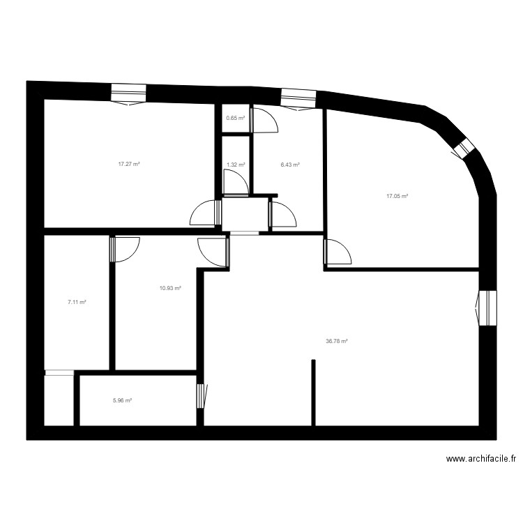 FAUCHERON. Plan de 9 pièces et 104 m2