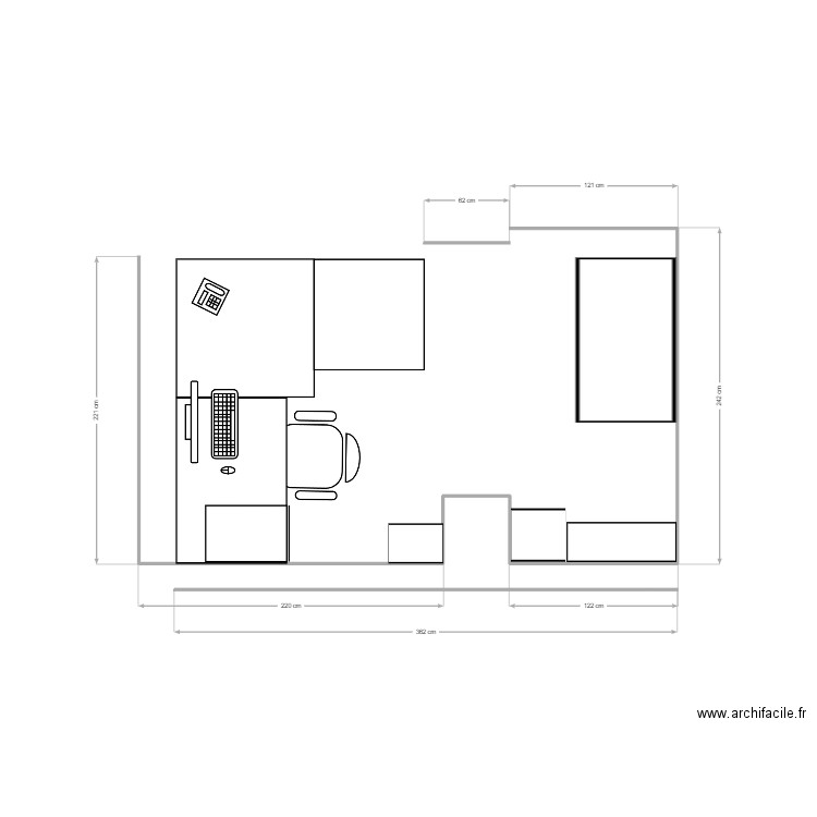 Bureau. Plan de 0 pièce et 0 m2