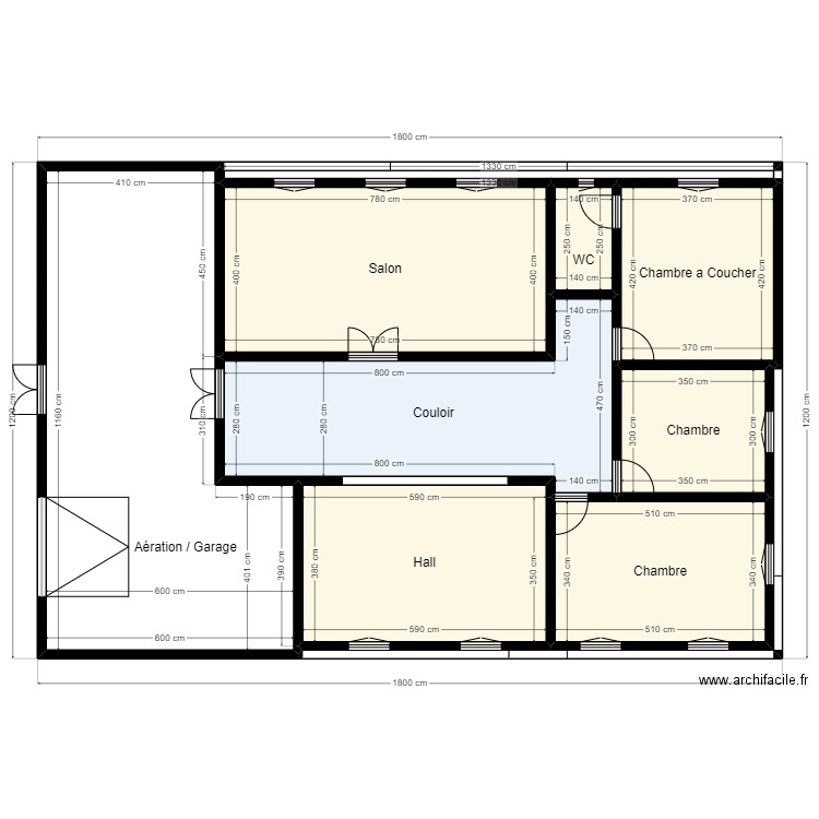 Plan de terrain 12mx18m Clien 26 28 82 63 V2. Plan de 9 pièces et 187 m2