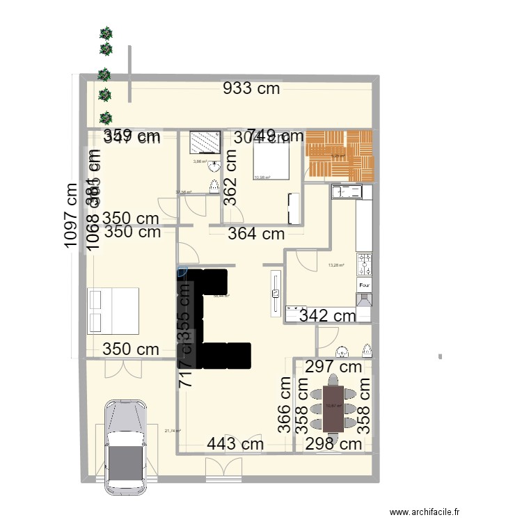 RIADH MAISON. Plan de 8 pièces et 162 m2