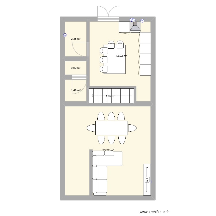 maison jmt. Plan de 6 pièces et 42 m2