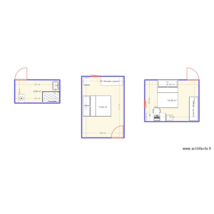 CARREFOUR CITY. Plan de 3 pièces et 26 m2