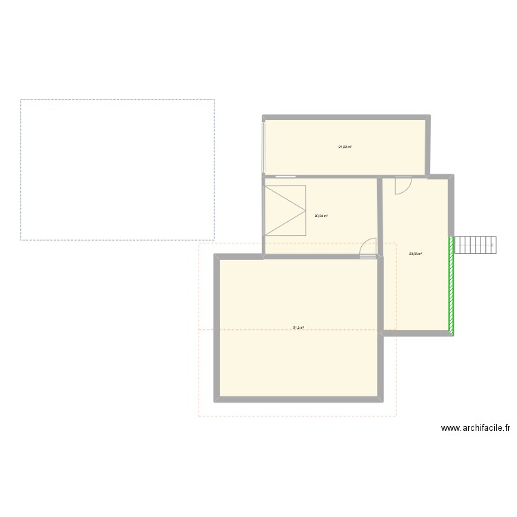 dbf. Plan de 4 pièces et 116 m2