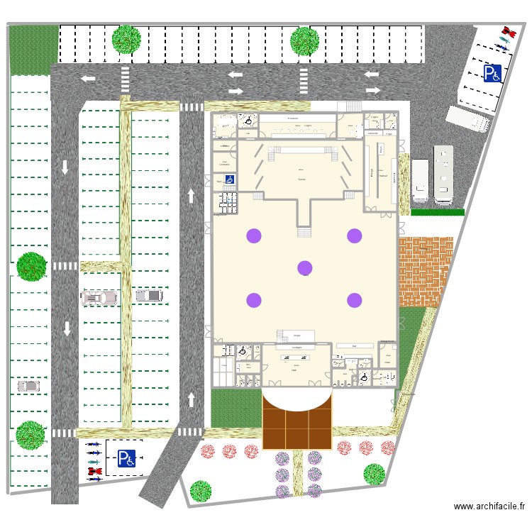 Eclairages salle - implantation grands lustres. Plan de 30 pièces et 926 m2