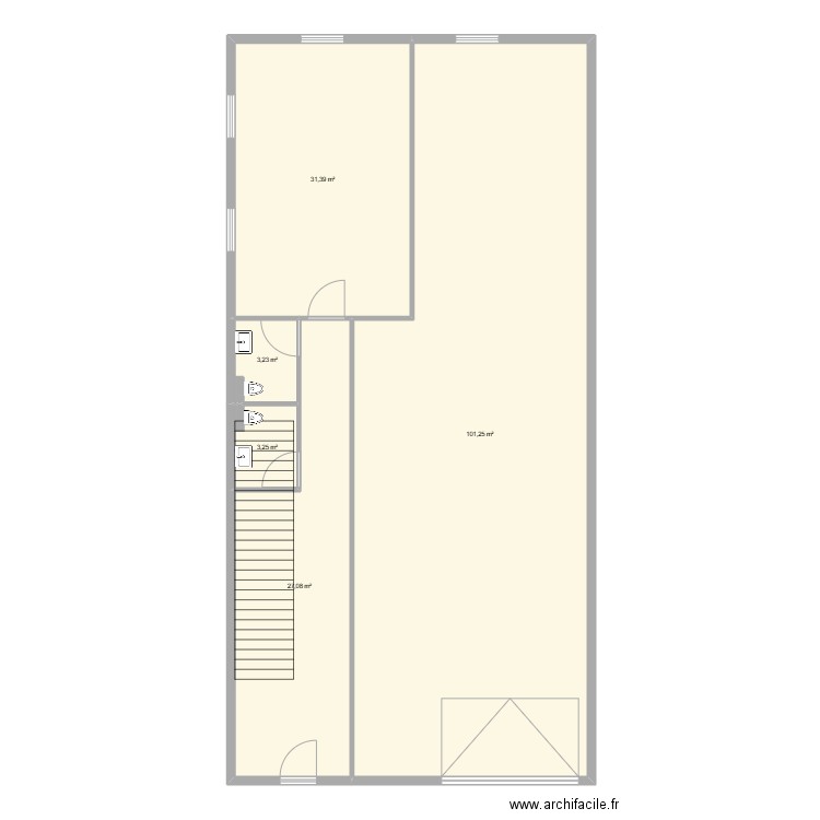 base rdc serris. Plan de 5 pièces et 166 m2