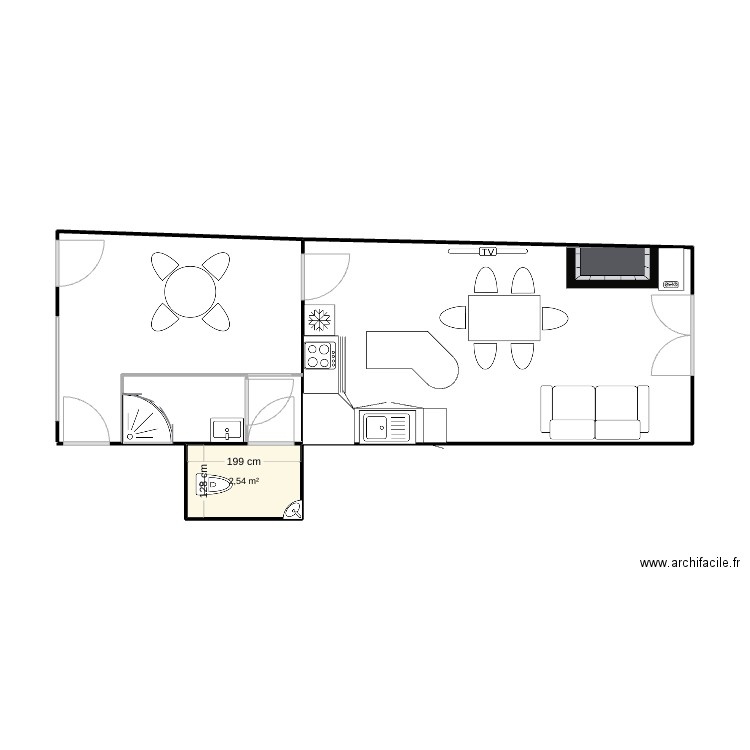 maison juridiction. Plan de 1 pièce et 3 m2