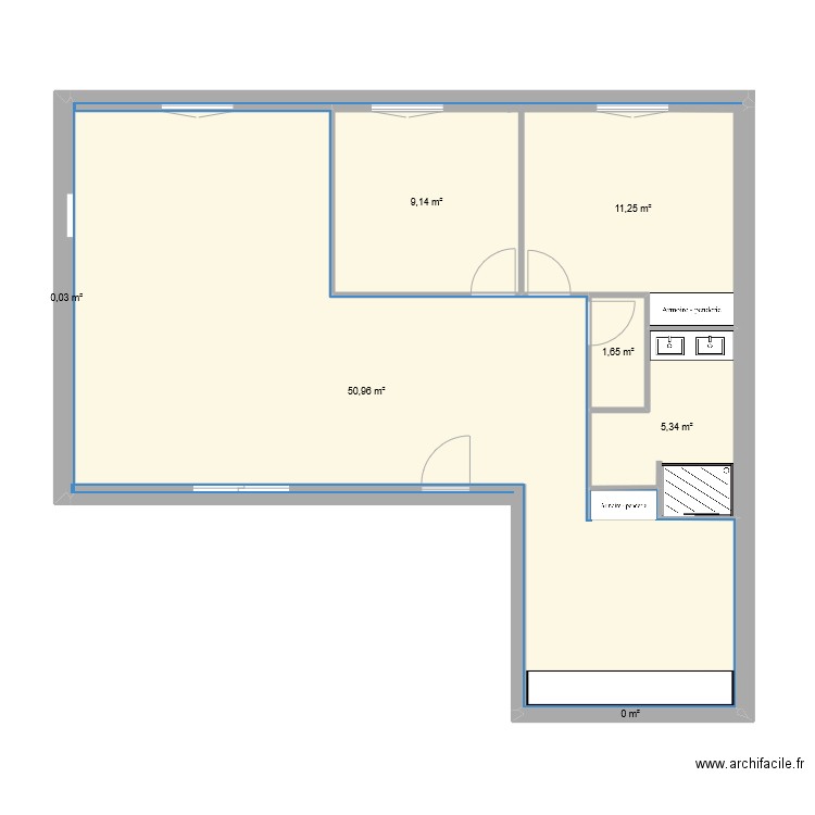 plan maison. Plan de 7 pièces et 78 m2