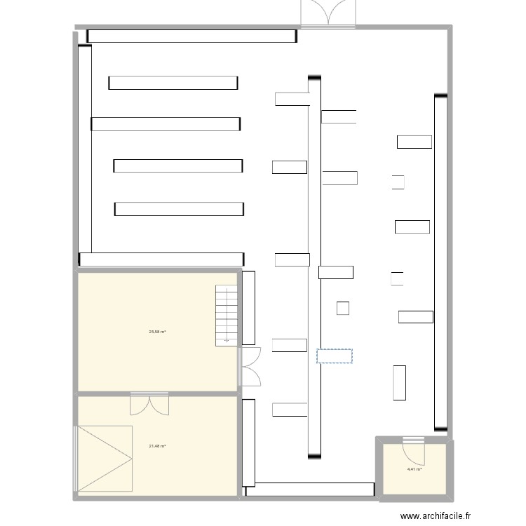 King. Plan de 3 pièces et 51 m2