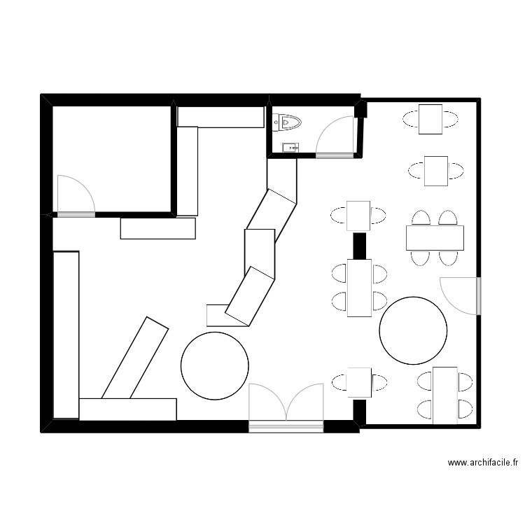 voltigeur. Plan de 3 pièces et 62 m2