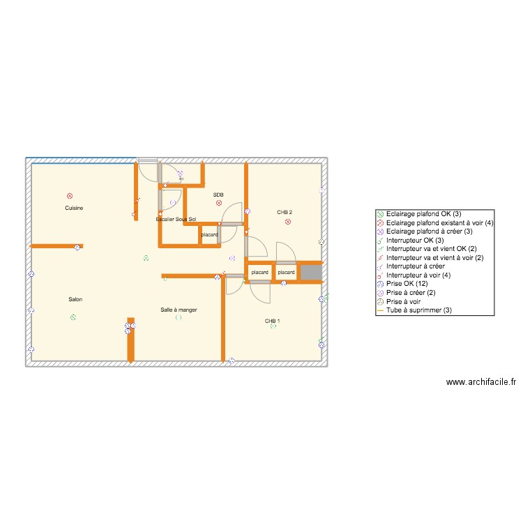 Maison 2. Plan de 10 pièces et 68 m2