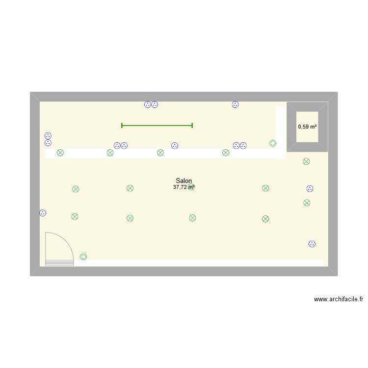 BYM. Plan de 2 pièces et 40 m2