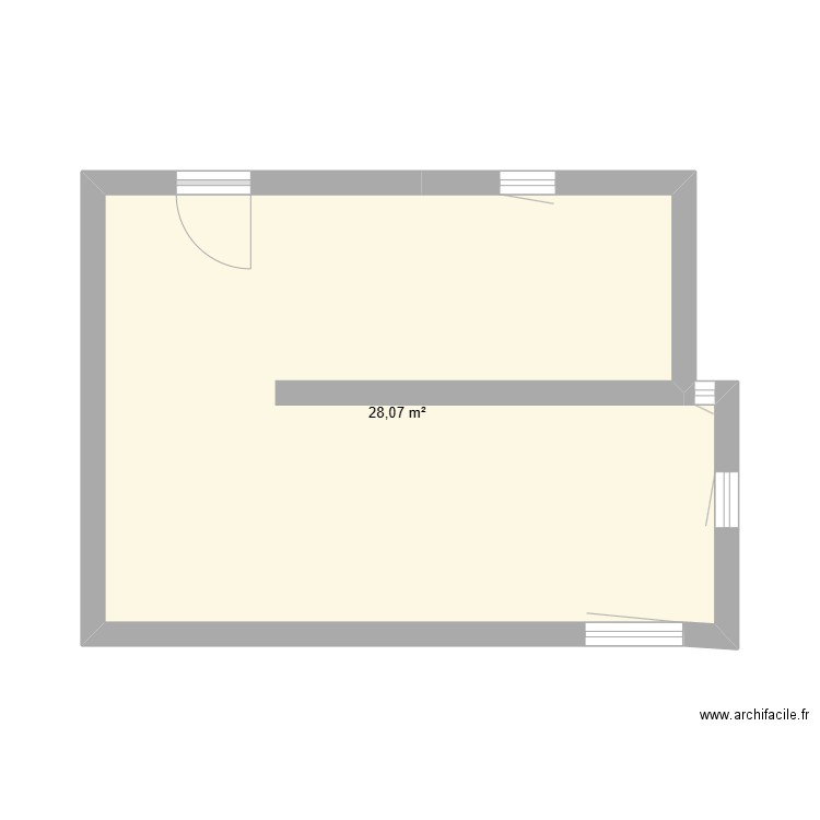 esai gma. Plan de 1 pièce et 28 m2