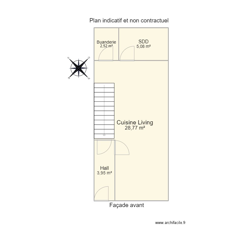 petigny 12 rez. Plan de 4 pièces et 40 m2