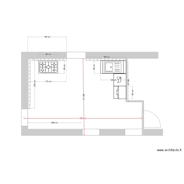 cuisine. Plan de 0 pièce et 0 m2